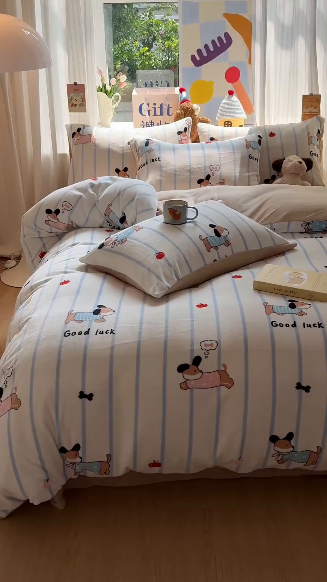 91家纺网 家纺一手货源 找家纺 艾特你 2025新款全工艺200克牛奶绒四件套 快乐节拍