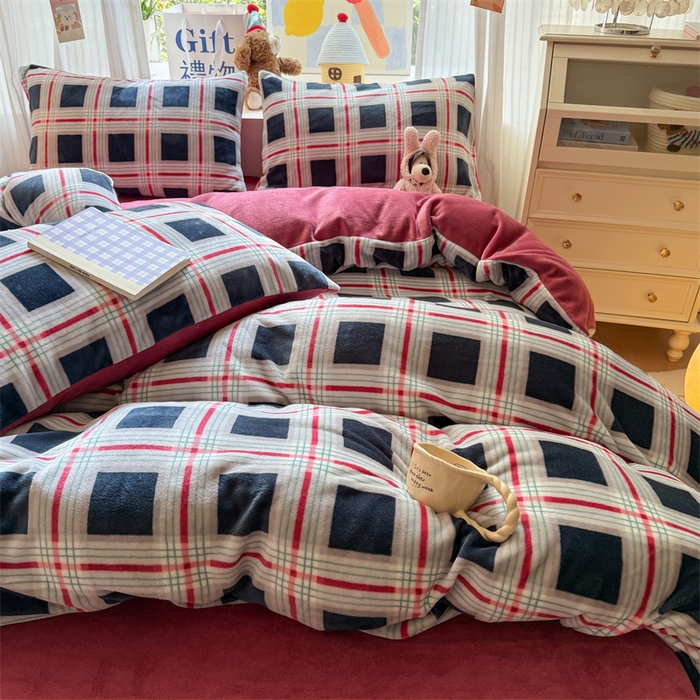 91家纺网 家纺一手货源 找家纺 艾特你 2025新款全工艺200克牛奶绒四件套 马德里