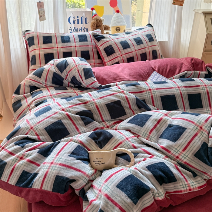 91家纺网 家纺一手货源 找家纺 艾特你 2025新款全工艺200克牛奶绒四件套 马德里