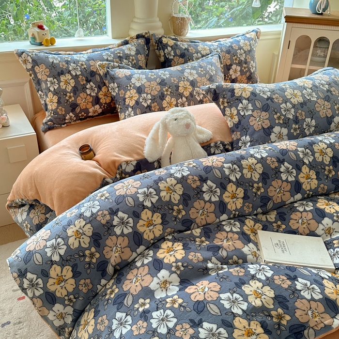 91家纺网 家纺一手货源 找家纺 （总）绵庭家纺 2025新款高克重牛奶绒印花四件套系列