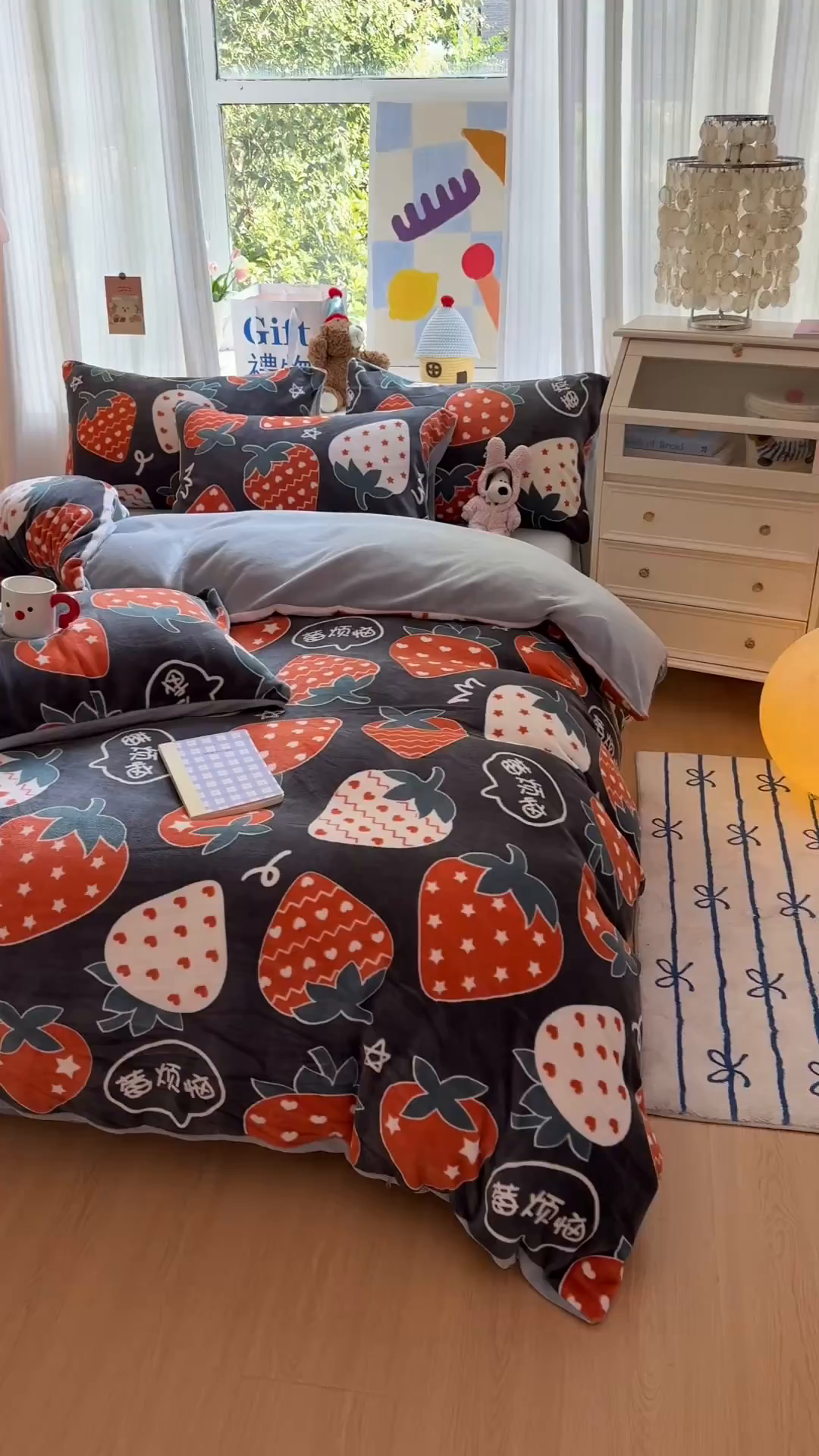 91家纺网 家纺一手货源 找家纺 艾特你 2025新款全工艺200克牛奶绒四件套 觅光里