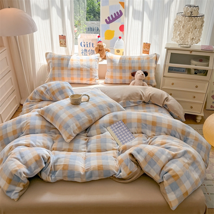 91家纺网 家纺一手货源 找家纺 艾特你 2025新款全工艺200克牛奶绒四件套 墨尔本