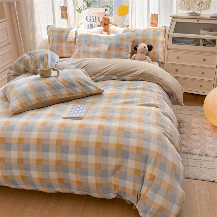 91家纺网 家纺一手货源 找家纺 艾特你 2025新款全工艺200克牛奶绒四件套 墨尔本