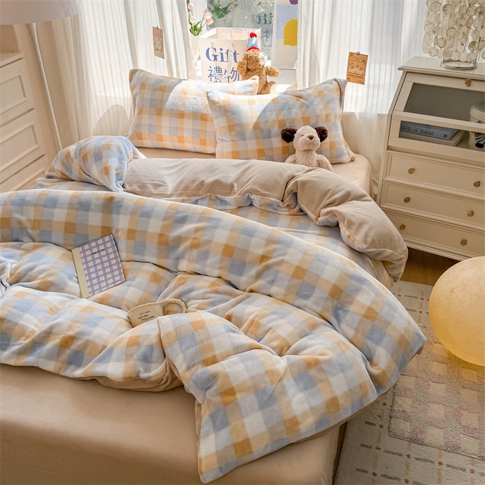 91家纺网 家纺一手货源 找家纺 艾特你 2025新款全工艺200克牛奶绒四件套 墨尔本