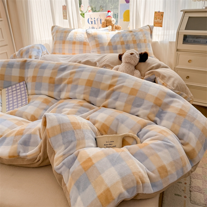 91家纺网 家纺一手货源 找家纺 艾特你 2025新款全工艺200克牛奶绒四件套 墨尔本