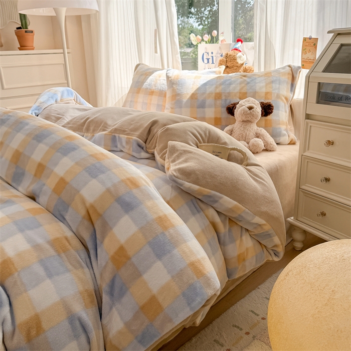 91家纺网 家纺一手货源 找家纺 艾特你 2025新款全工艺200克牛奶绒四件套 墨尔本