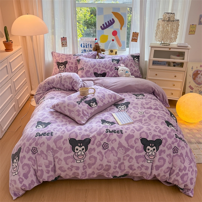 91家纺网 家纺一手货源 找家纺 艾特你 2025新款全工艺200克牛奶绒四件套 淘气