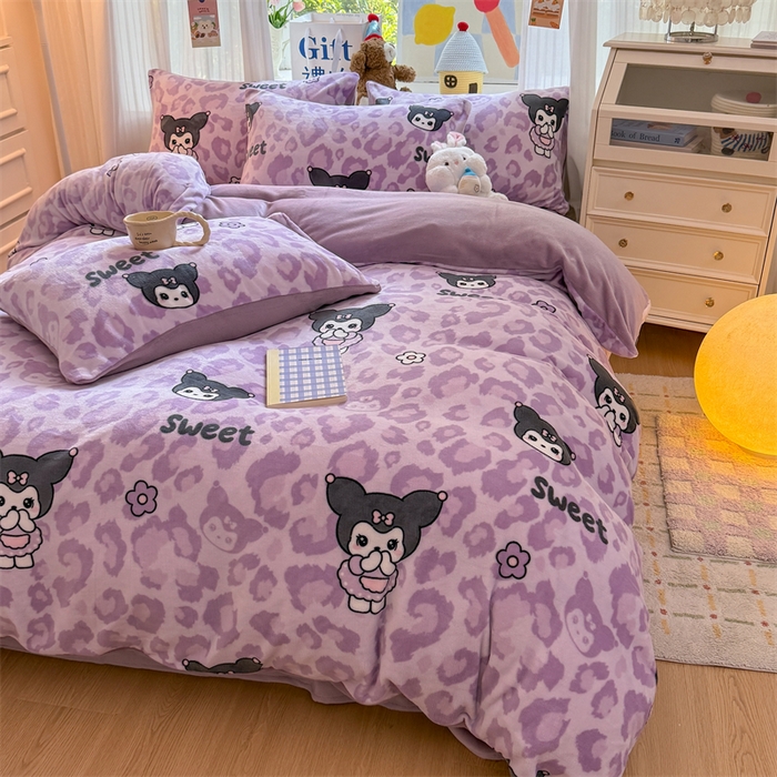 91家纺网 家纺一手货源 找家纺 艾特你 2025新款全工艺200克牛奶绒四件套 淘气