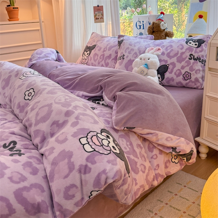 91家纺网 家纺一手货源 找家纺 艾特你 2025新款全工艺200克牛奶绒四件套 淘气