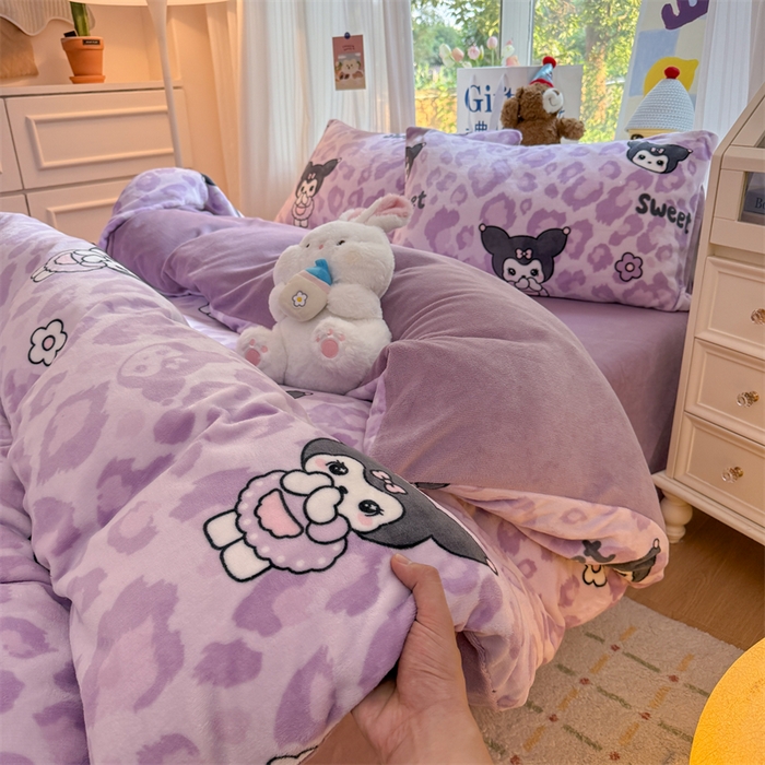 91家纺网 家纺一手货源 找家纺 艾特你 2025新款全工艺200克牛奶绒四件套 淘气