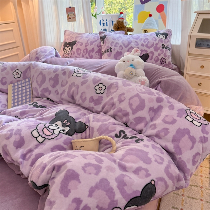 91家纺网 家纺一手货源 找家纺 艾特你 2025新款全工艺200克牛奶绒四件套 淘气