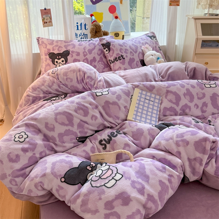 91家纺网 家纺一手货源 找家纺 艾特你 2025新款全工艺200克牛奶绒四件套 淘气