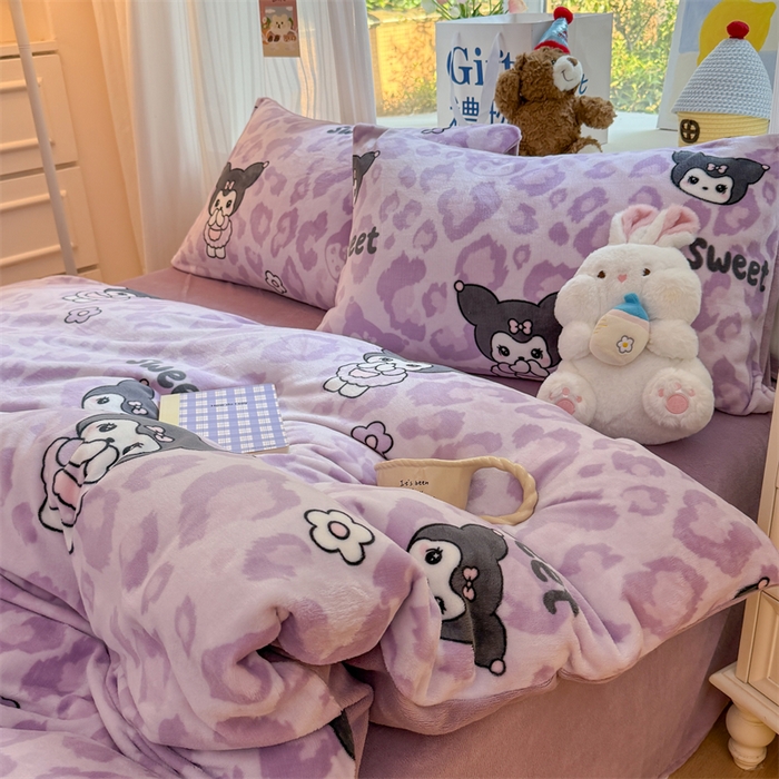 91家纺网 家纺一手货源 找家纺 艾特你 2025新款全工艺200克牛奶绒四件套 淘气