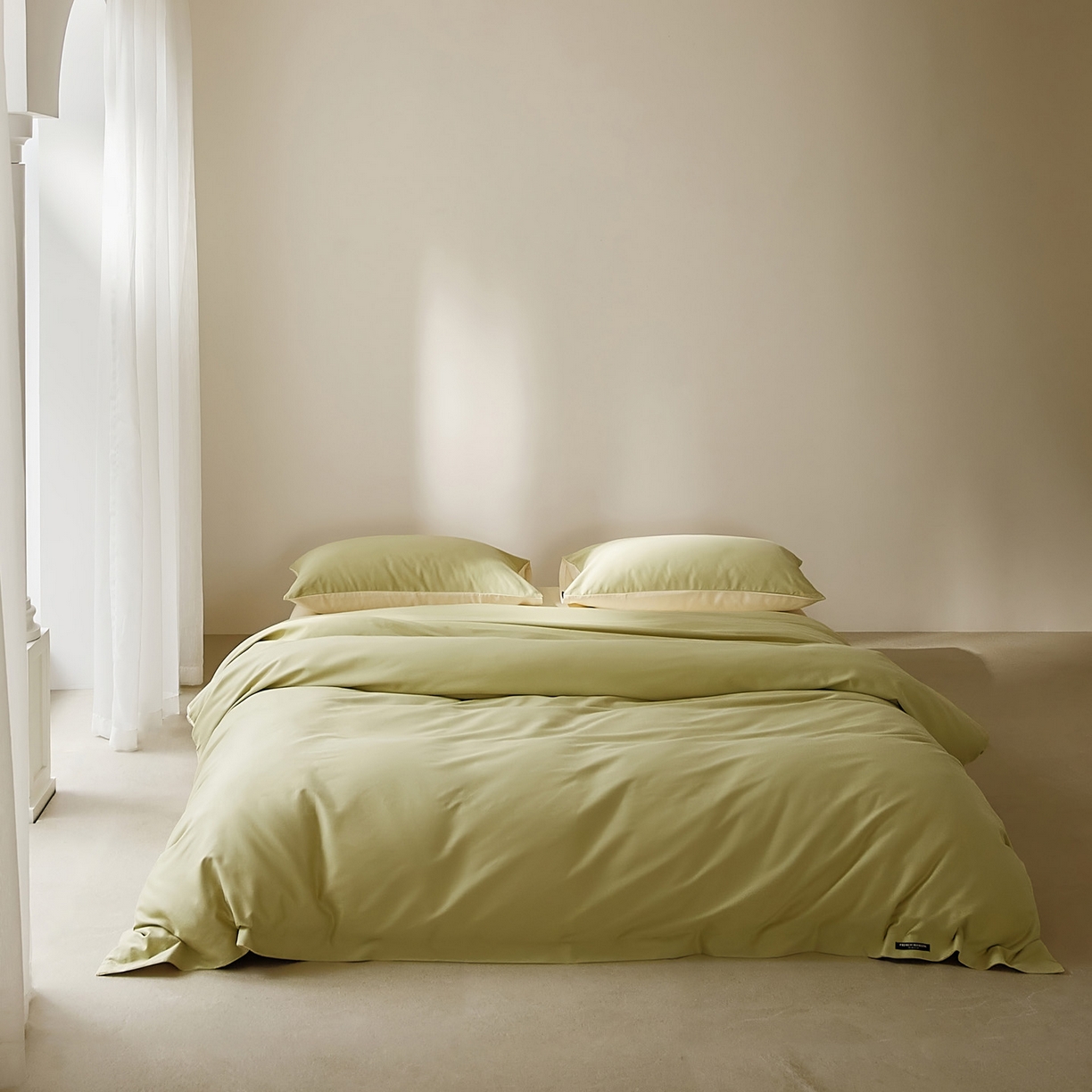 EH家居 2025新款100S长绒棉小宽边磨毛四件套--云栖系列 香草青