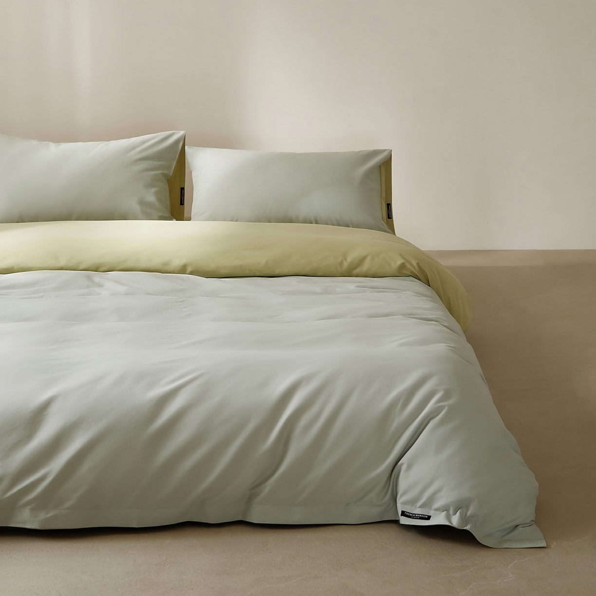 91家纺网 家纺一手货源 找家纺 EH家居 2025新款100S长绒棉小宽边磨毛四件套--云栖系列 香草晴空