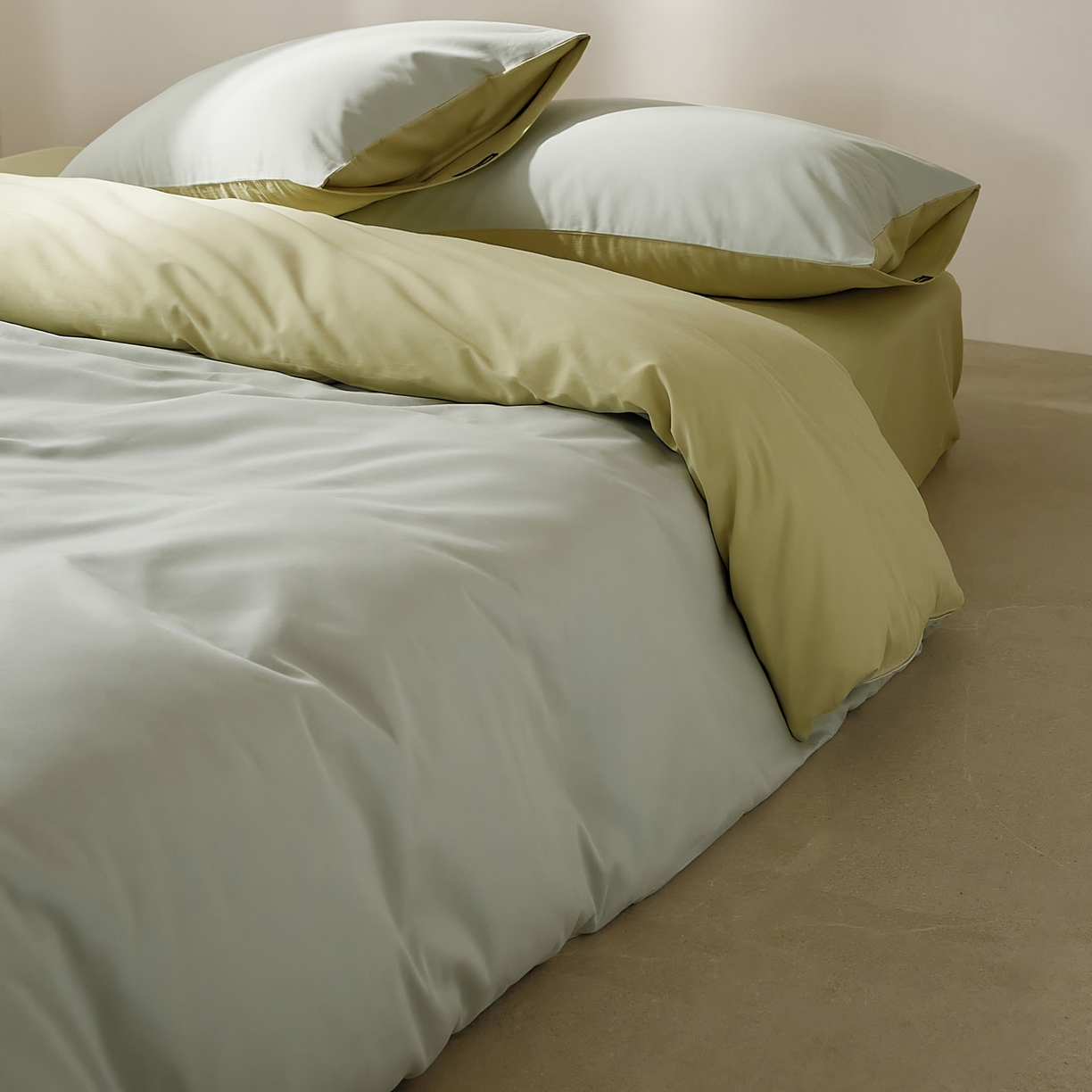 91家纺网 家纺一手货源 找家纺 EH家居 2025新款100S长绒棉小宽边磨毛四件套--云栖系列 香草晴空