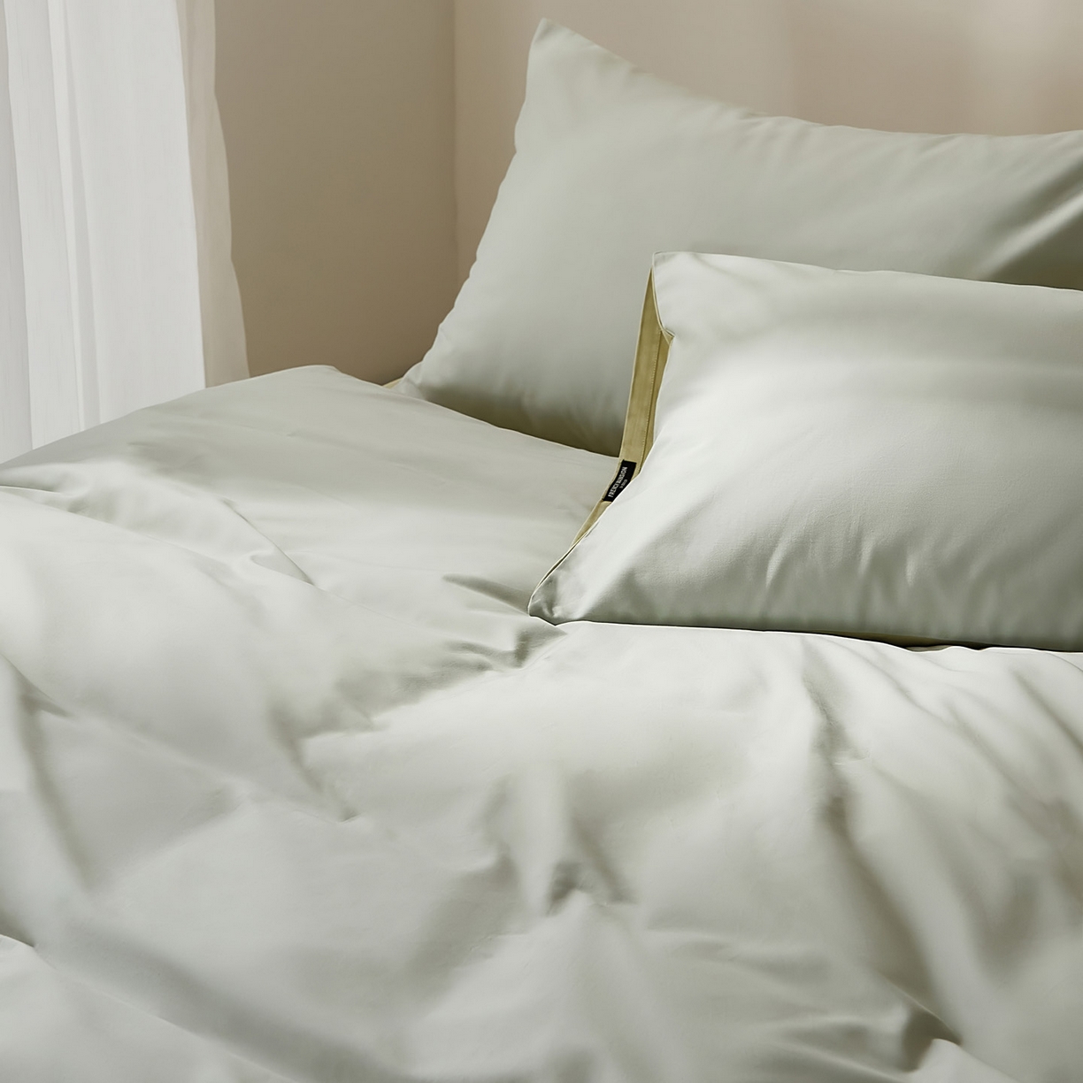 91家纺网 家纺一手货源 找家纺 EH家居 2025新款100S长绒棉小宽边磨毛四件套--云栖系列 香草晴空