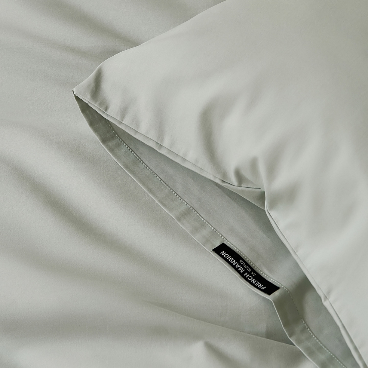 91家纺网 家纺一手货源 找家纺 EH家居 2025新款100S长绒棉小宽边磨毛四件套--云栖系列 晴空蓝