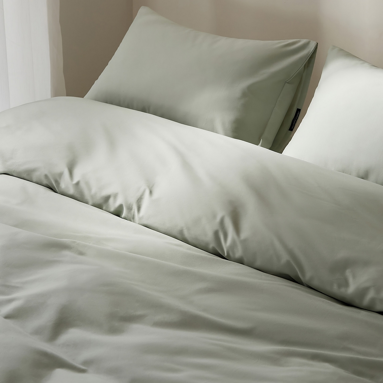 91家纺网 家纺一手货源 找家纺 EH家居 2025新款100S长绒棉小宽边磨毛四件套--云栖系列 晴空蓝