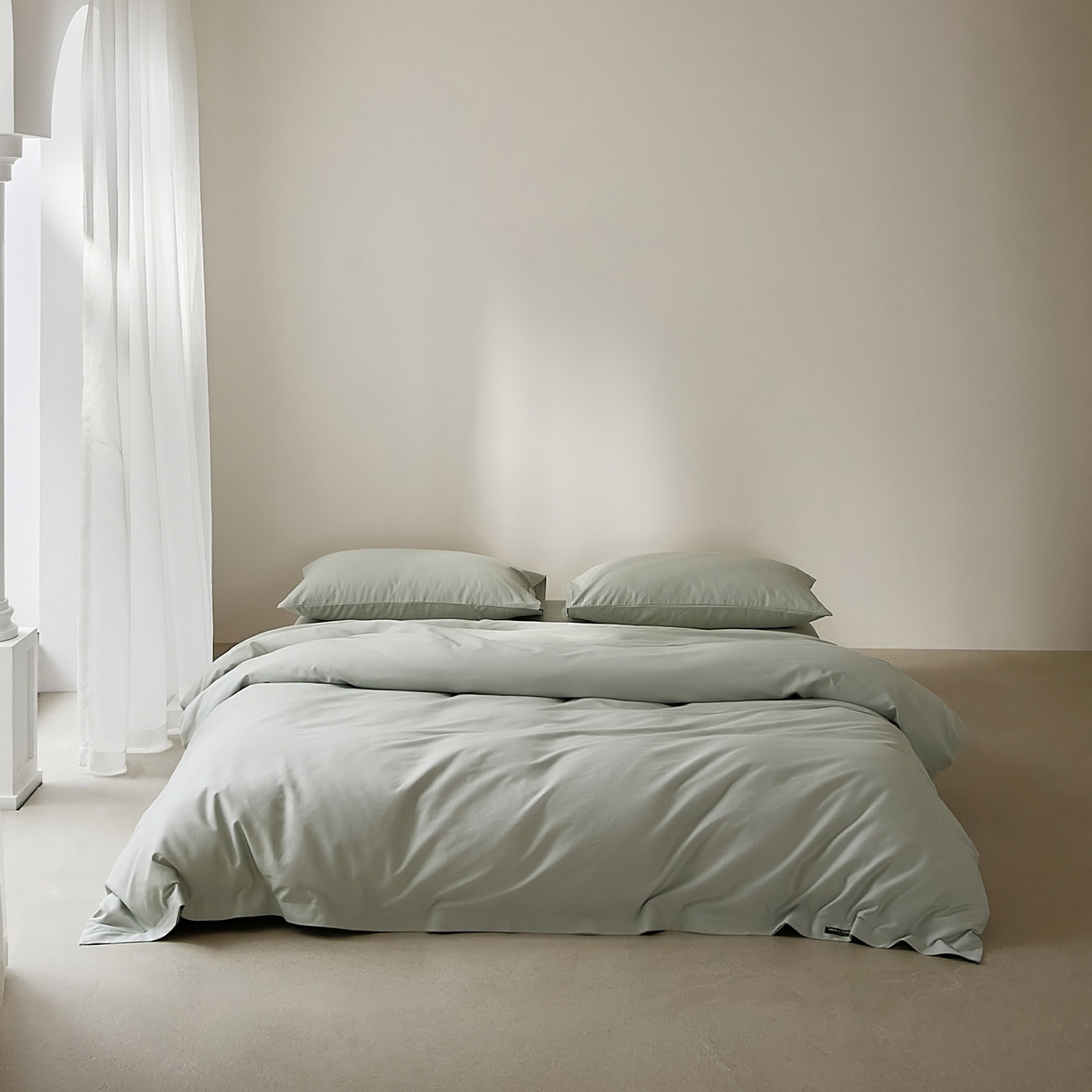 EH家居 2025新款100S长绒棉小宽边磨毛四件套--云栖系列 晴空蓝