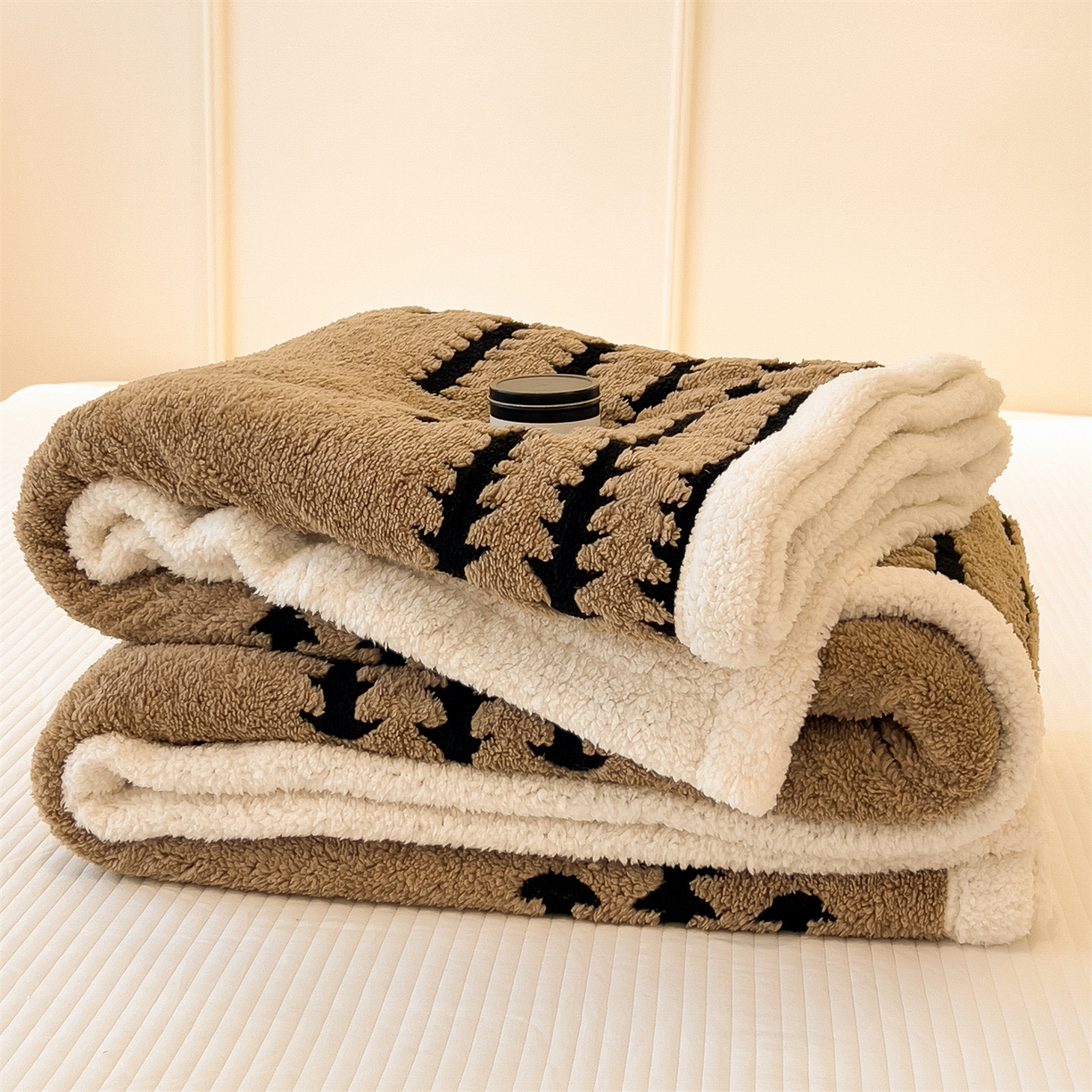 91家纺网 家纺一手货源 找家纺 亚龙工厂店 2025新款云杉绒加厚保暖多功能毛毯毯子 杉影毯 咖啡