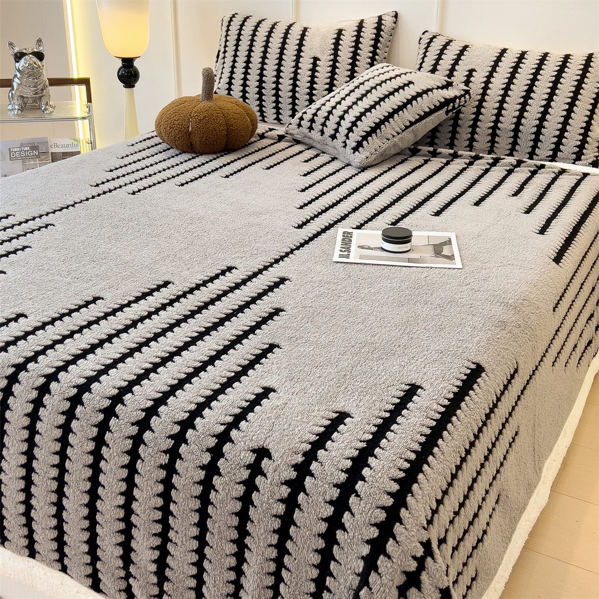 91家纺网 家纺一手货源 找家纺 亚龙工厂店 2025新款云杉绒加厚保暖多功能毛毯毯子 杉影毯 银灰