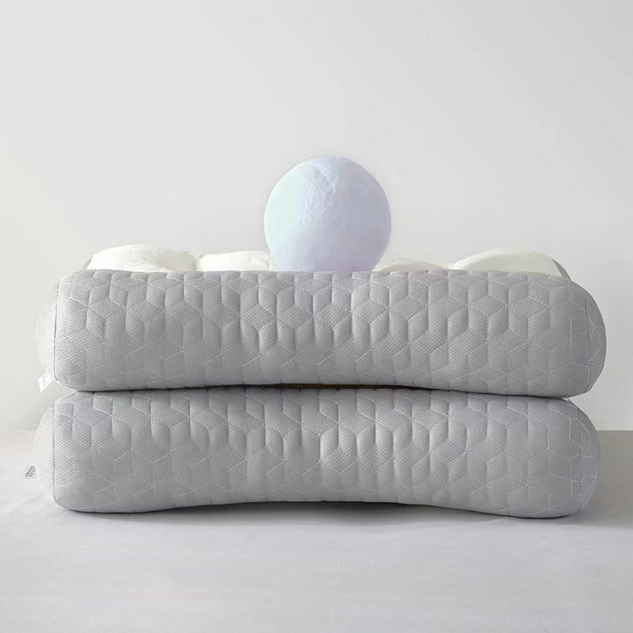 91家纺网 家纺一手货源 找家纺 十仟家纺 2025新款反牵引SPA枕头分区护颈乳胶枕芯 反牵引SPA枕800g