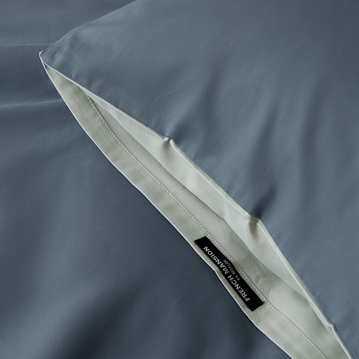 91家纺网 家纺一手货源 找家纺 EH家居 2025新款100S长绒棉小宽边磨毛四件套--云栖系列 深海晴空