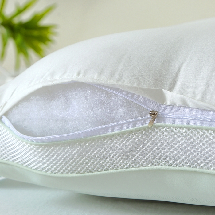 91家纺网 家纺一手货源 找家纺 十仟家纺 2025新款亲肤柔软凉感冰丝枕零度冰丝乳胶枕 零度冰丝乳胶枕-浅绿