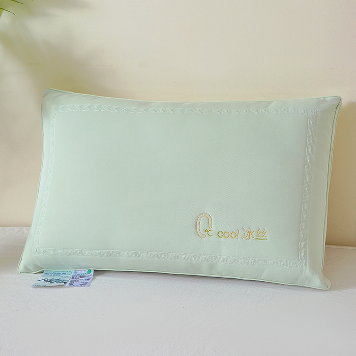 91家纺网 家纺一手货源 找家纺 十仟家纺 2025新款亲肤柔软凉感冰丝枕零度冰丝乳胶枕 零度冰丝乳胶枕-浅绿