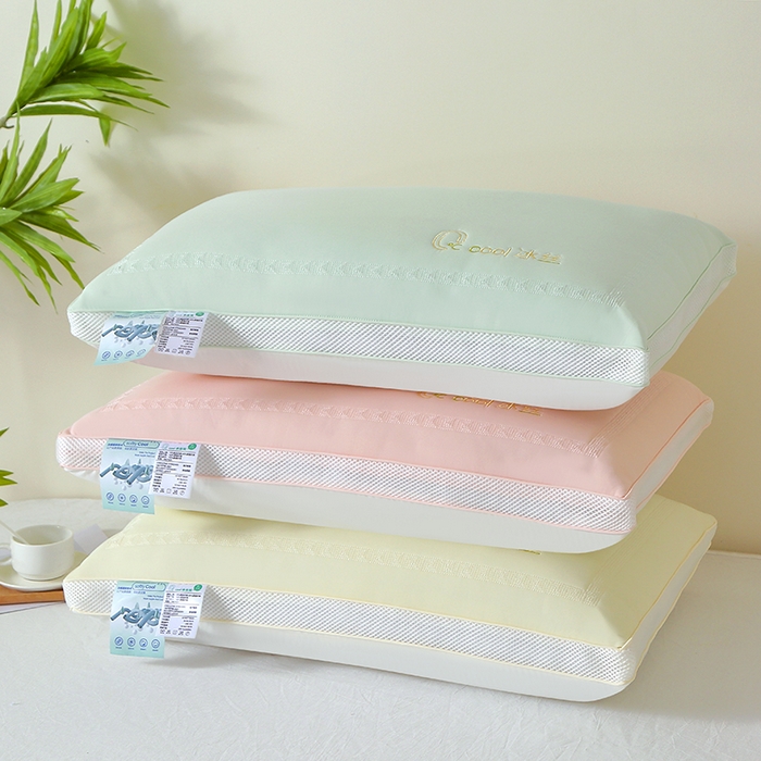 91家纺网 家纺一手货源 找家纺 （总）十仟家纺 2025新款亲肤柔软凉感冰丝枕零度冰丝乳胶枕