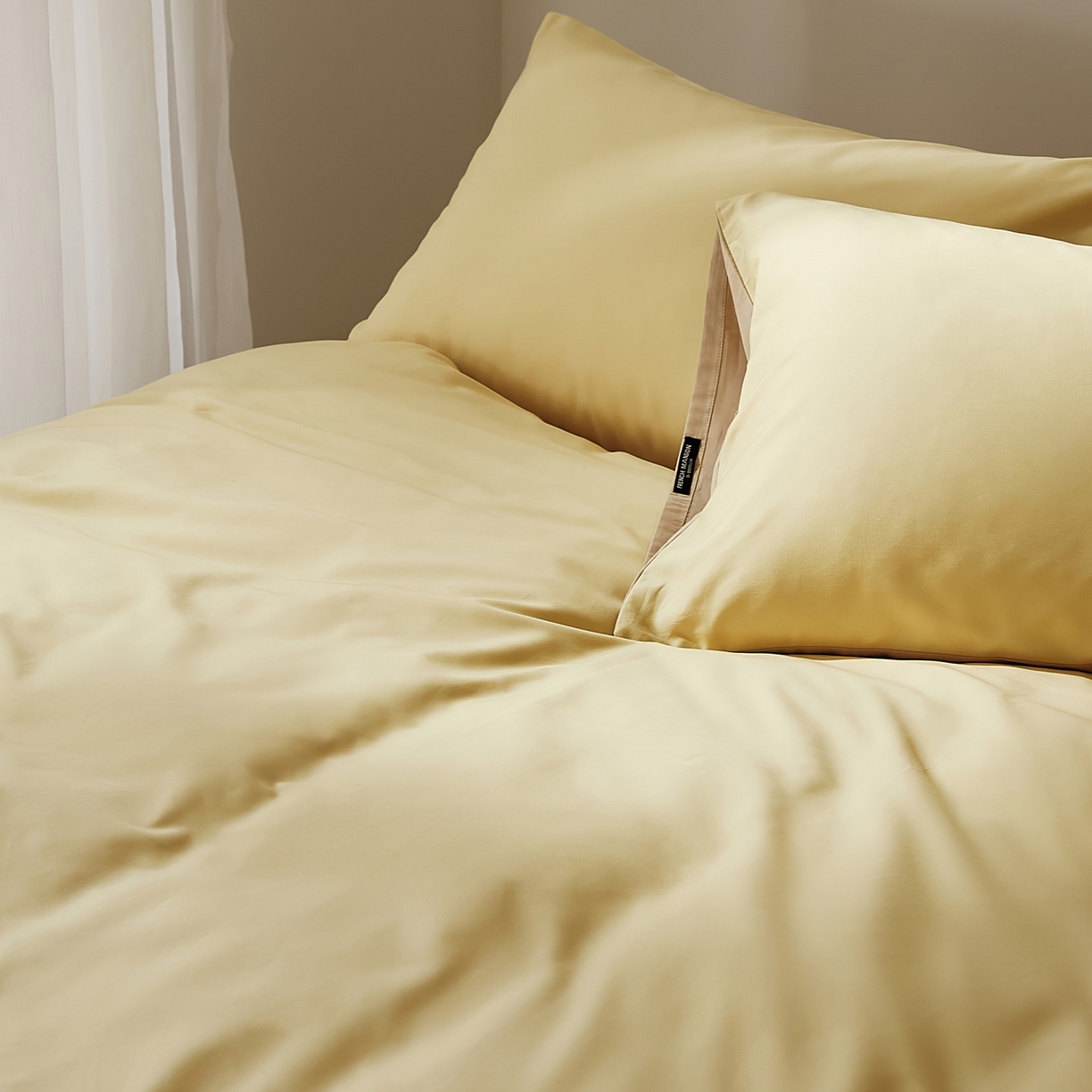 91家纺网 家纺一手货源 找家纺 EH家居 2025新款100S长绒棉小宽边磨毛四件套--云栖系列 雏菊奶咖