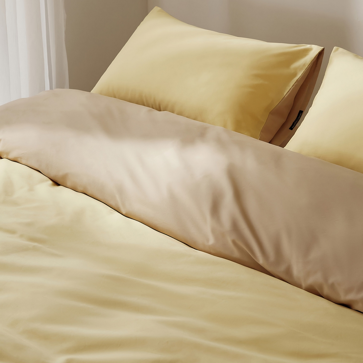 91家纺网 家纺一手货源 找家纺 EH家居 2025新款100S长绒棉小宽边磨毛四件套--云栖系列 雏菊奶咖