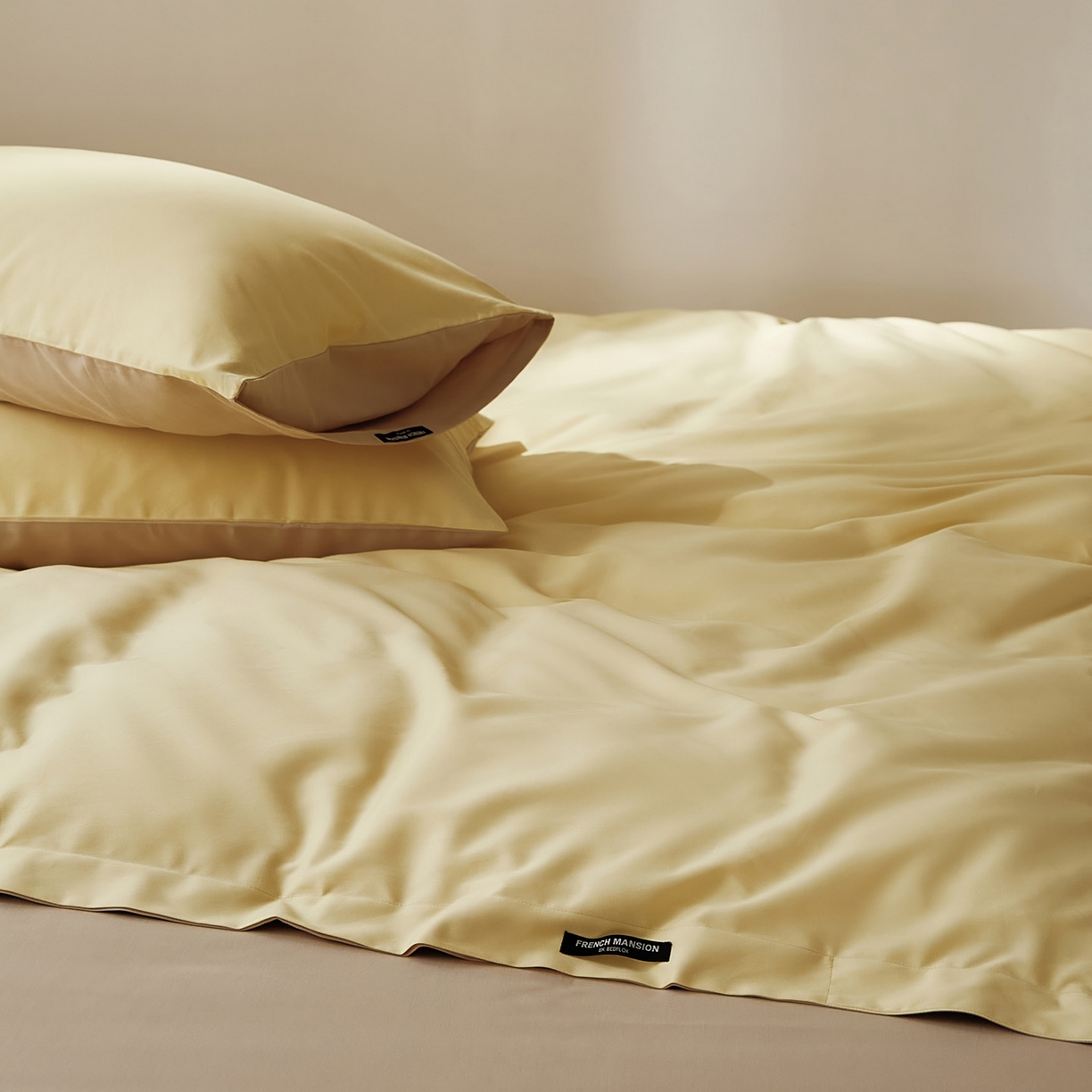 91家纺网 家纺一手货源 找家纺 EH家居 2025新款100S长绒棉小宽边磨毛四件套--云栖系列 雏菊奶咖