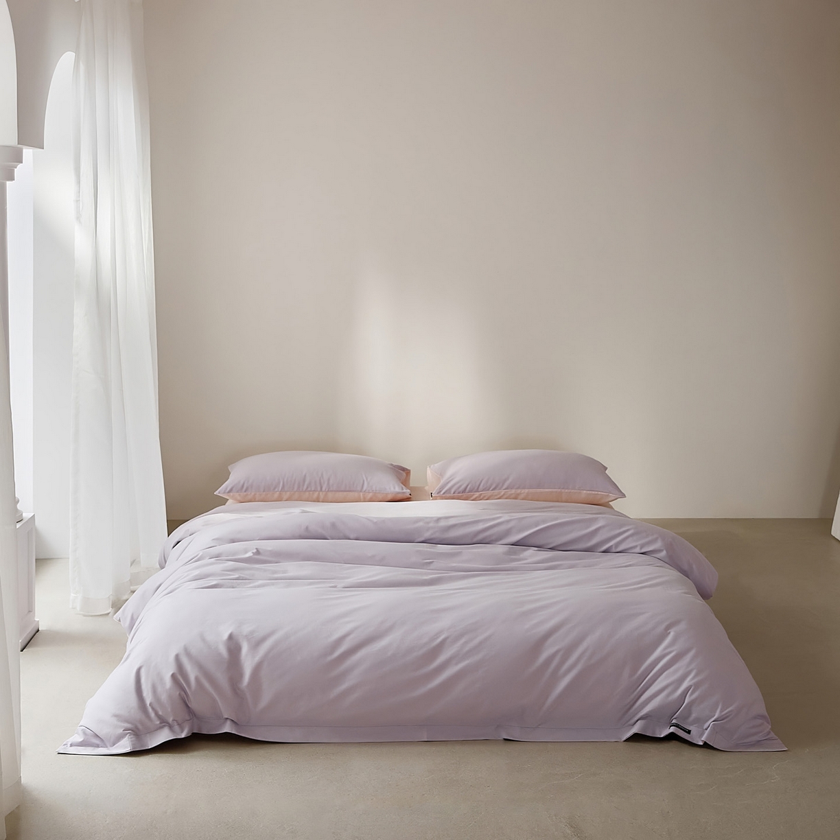 EH家居 2025新款100S长绒棉小宽边磨毛四件套--云栖系列 丁香粉紫