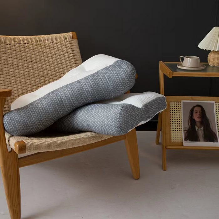 91家纺网 家纺一手货源 找家纺 十仟家纺 2025新款反牵引枕助睡眠枕头枕芯 牵引枕低枕