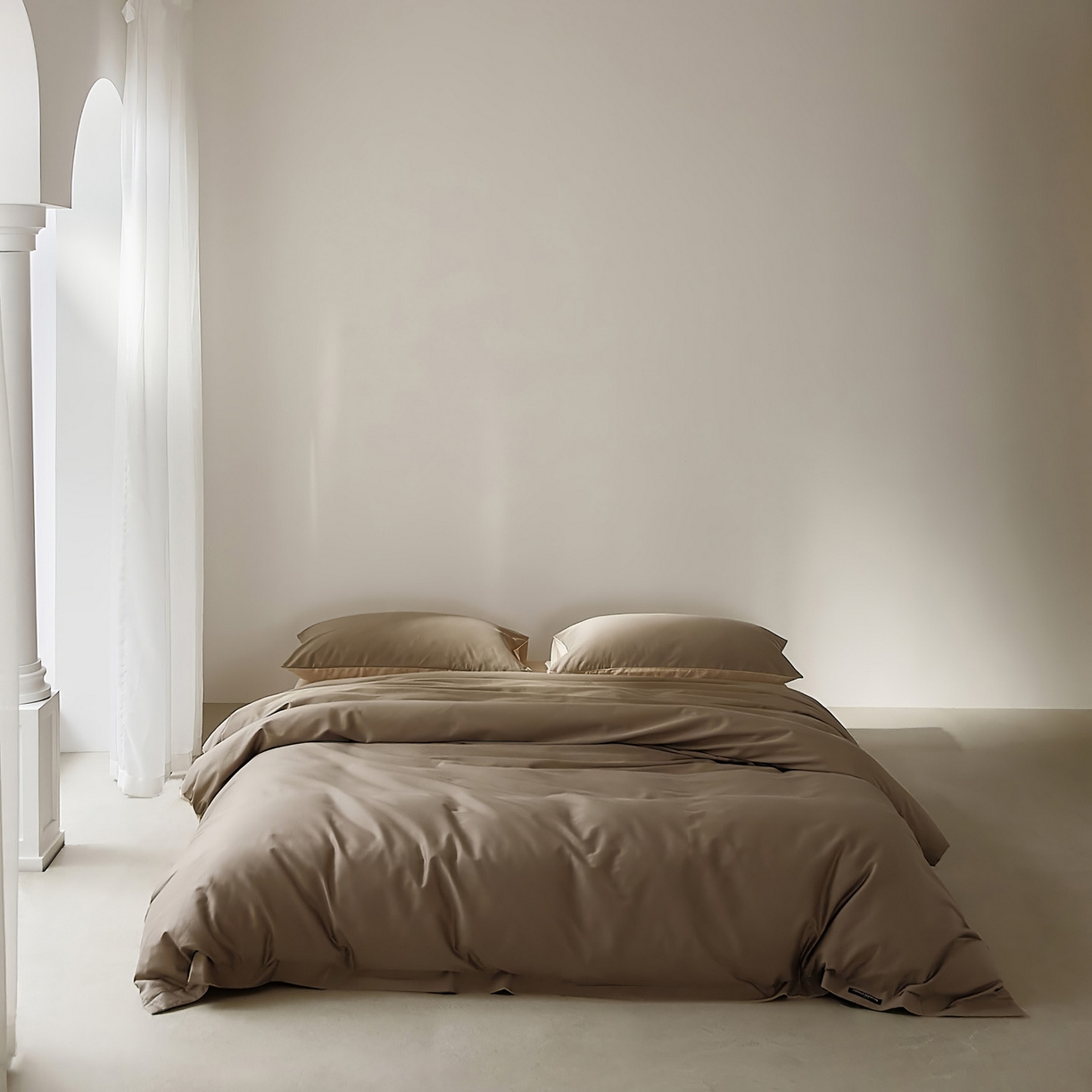 EH家居 2025新款100S长绒棉小宽边磨毛四件套--云栖系列 摩卡慕斯