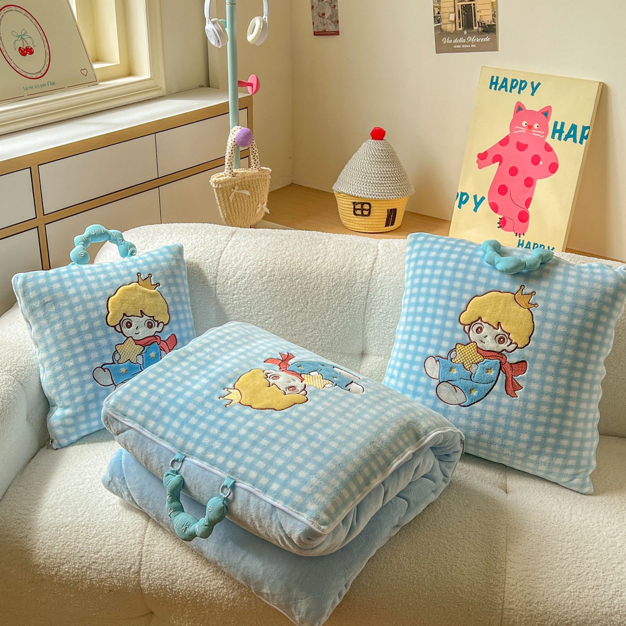 91家纺网 家纺一手货源 找家纺 （总）番茄+ 2025新款加厚牛奶绒小王子抱枕