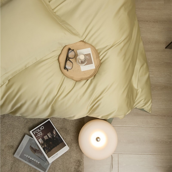 91家纺网 家纺一手货源 找家纺 新款100S长绒棉双拼四件套 白茶-草绿