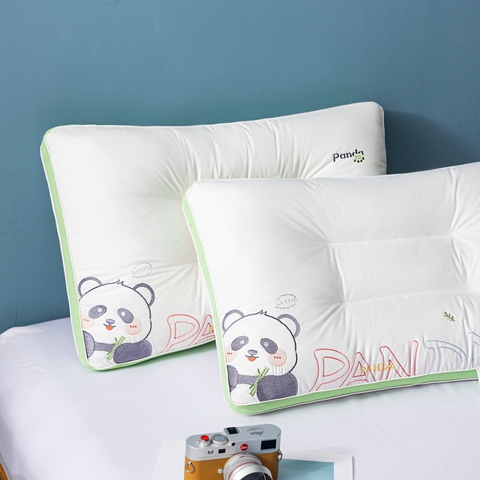 91家纺网 家纺一手货源 找家纺 十仟家纺 2025新款萌熊定型枕枕头枕芯 绿色40*60cm