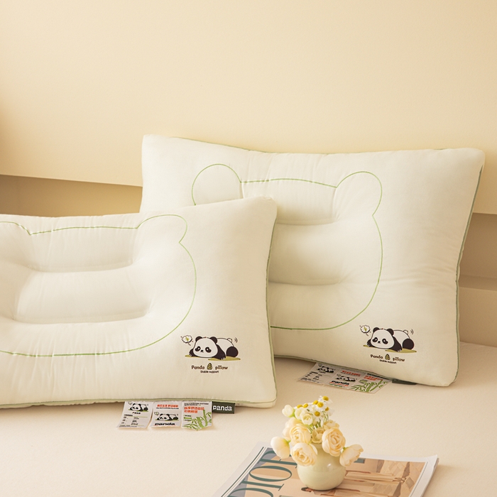 91家纺网 家纺一手货源 找家纺 （总）十仟家纺 2025新款Q萌熊猫枕枕头枕芯