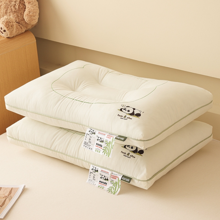 91家纺网 家纺一手货源 找家纺 （总）十仟家纺 2025新款Q萌熊猫枕枕头枕芯