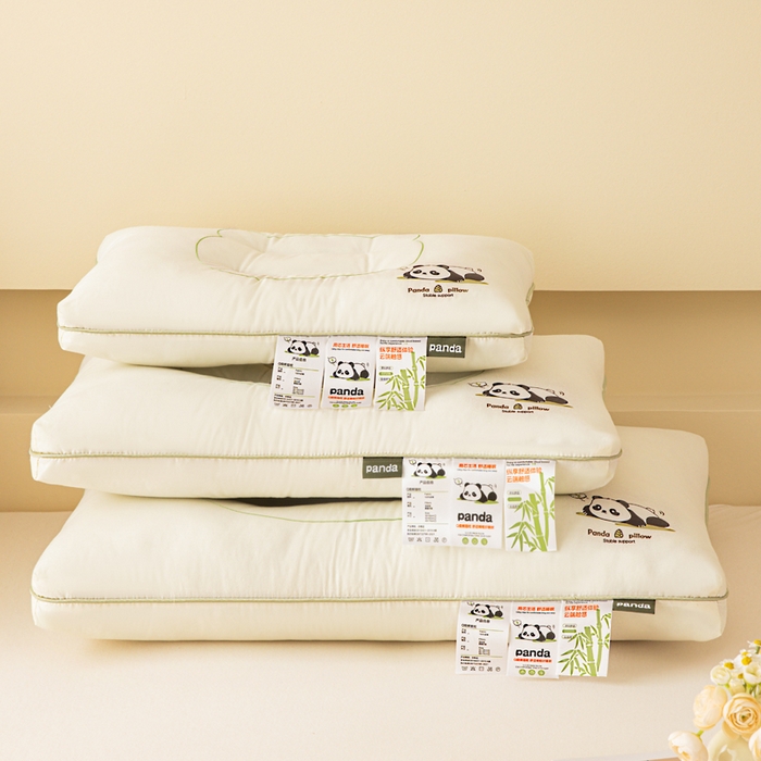 91家纺网 家纺一手货源 找家纺 十仟家纺 2025新款Q萌熊猫枕枕头枕芯 Q萌熊猫枕40*60cm