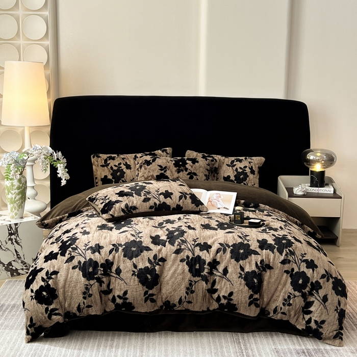 91家纺网 家纺一手货源 找家纺 （总）米可 2025新款美拉德高克重兔毛绒牛奶绒四件套