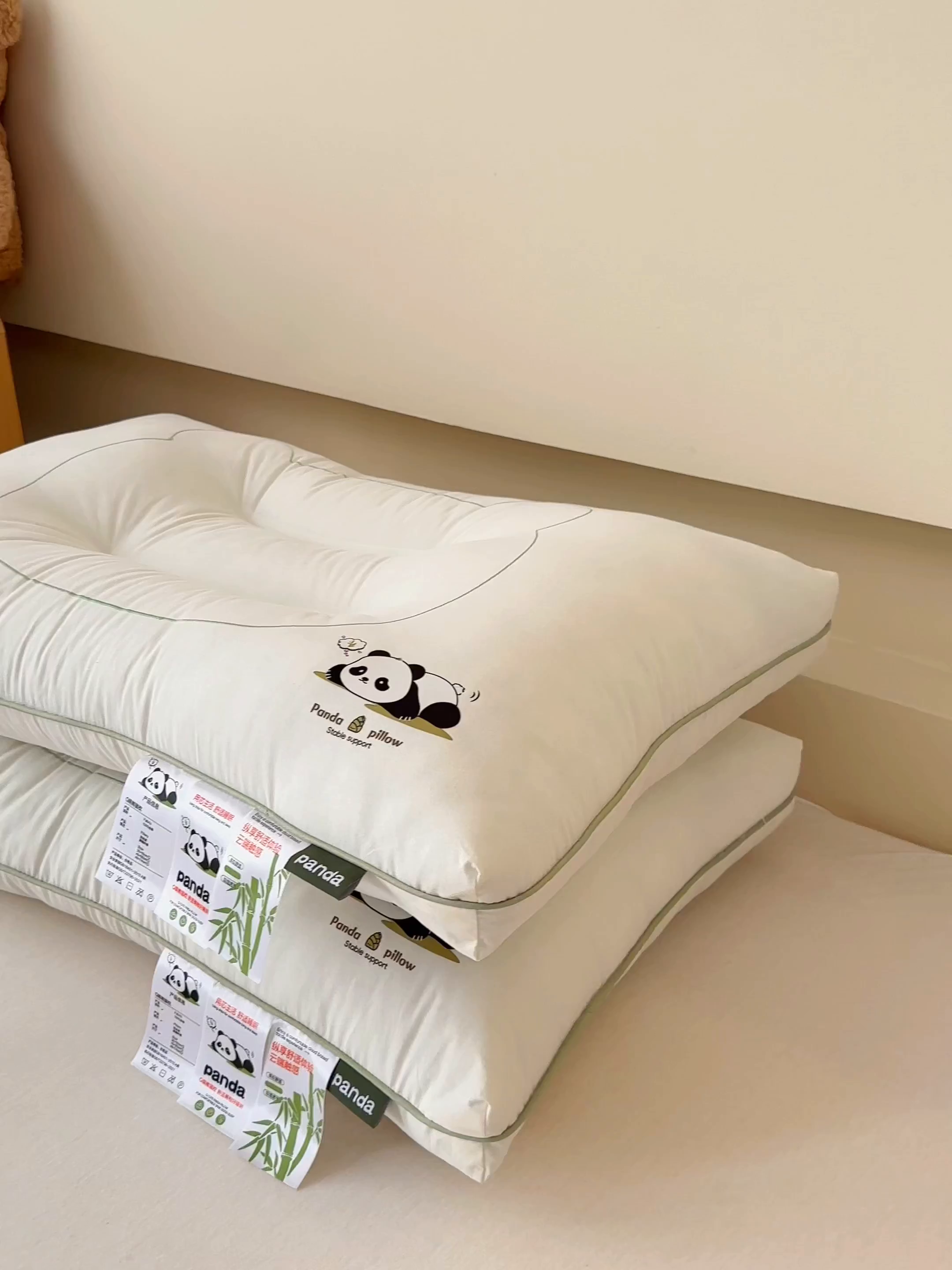 91家纺网 家纺一手货源 找家纺 （总）十仟家纺 2025新款Q萌熊猫枕枕头枕芯