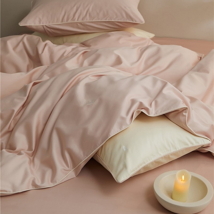 91家纺网 家纺一手货源 找家纺 新款100S长绒棉四件套-云享系列 桃夭粉