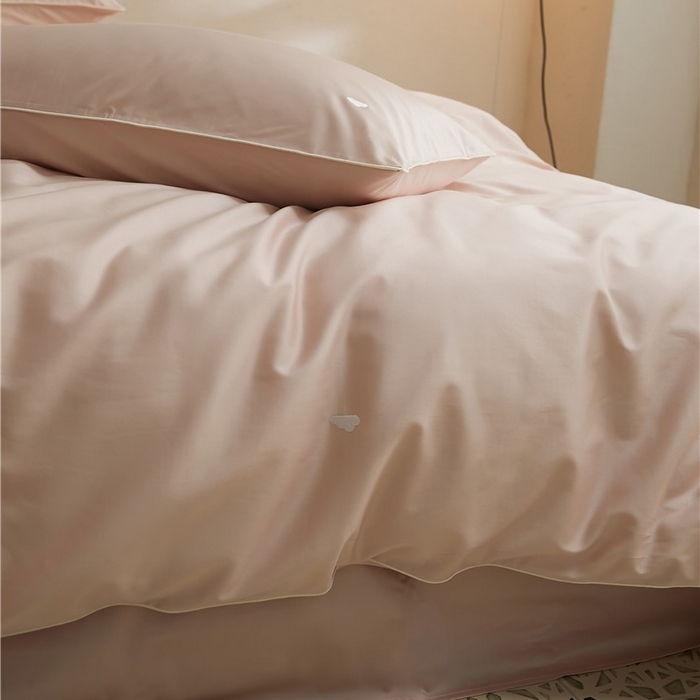 91家纺网 家纺一手货源 找家纺 新款100S长绒棉四件套-云享系列 桃夭粉