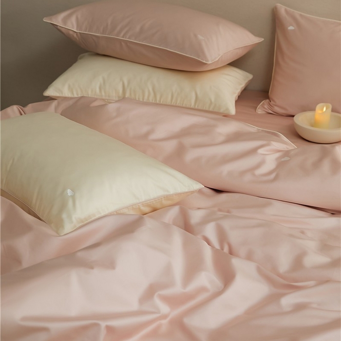 91家纺网 家纺一手货源 找家纺 新款100S长绒棉四件套-云享系列 桃夭粉