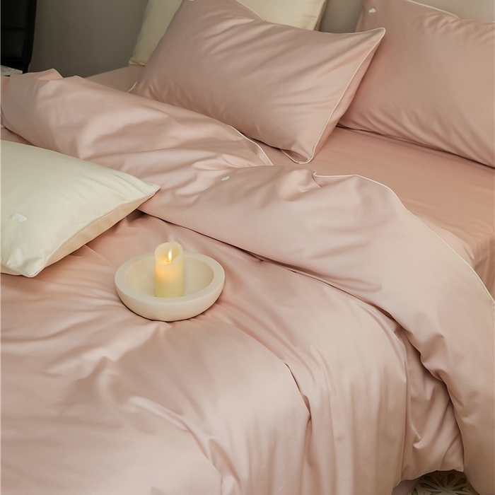 91家纺网 家纺一手货源 找家纺 新款100S长绒棉四件套-云享系列 桃夭粉