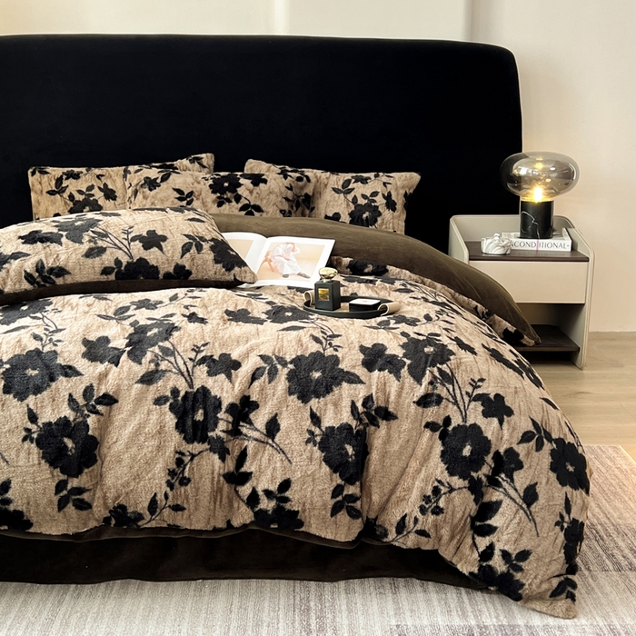 91家纺网 家纺一手货源 找家纺 （总）米可 2025新款美拉德高克重兔毛绒牛奶绒四件套